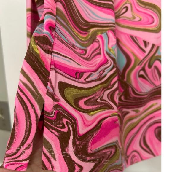 Jaime Sadock Pink Sugar Angel Whirl Marble 1/4 Zip Long Sleeve Golf Shirt Small - Picture 6 of 13